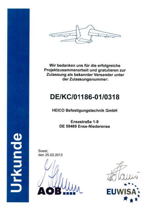 Zertifikat Bekannter Versender